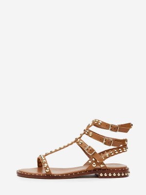 ASH Play Platte Sandalen Dames New Cinnamon | 895126MUY