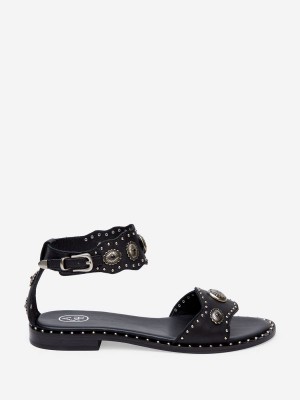 ASH Poker Platte Sandalen Dames Zwart | 190278KLH