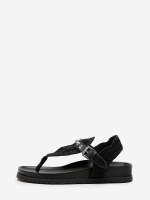 ASH Union Platte Sandalen Dames Zwart | 584710YUT