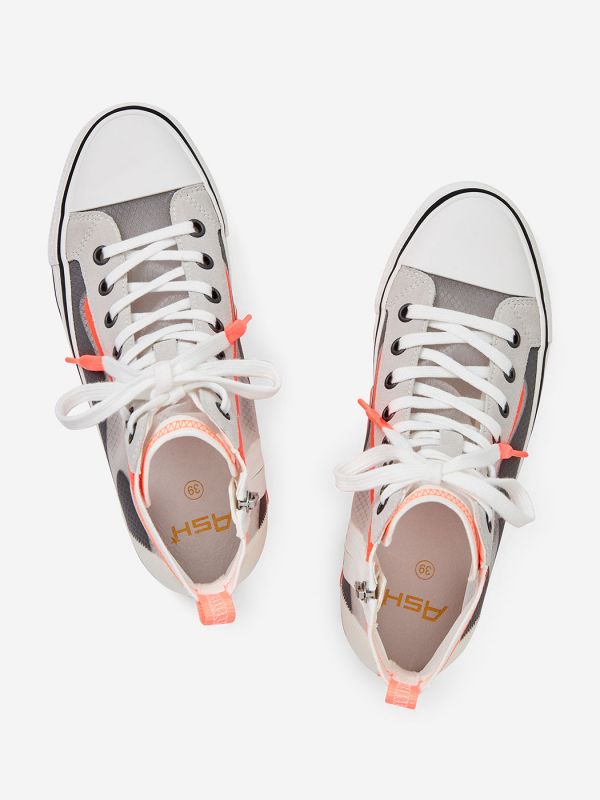 ASH Gasper Hoge Sneakers Dames Grijs Oranje | 210498DBV