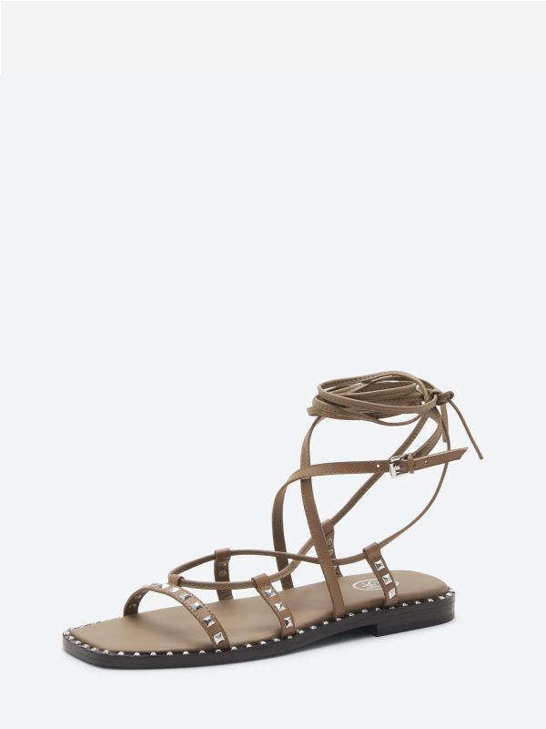 ASH Mauritius Studs Platte Sandalen Dames Fango | 479801KPN