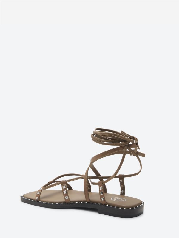 ASH Mauritius Studs Platte Sandalen Dames Fango | 479801KPN