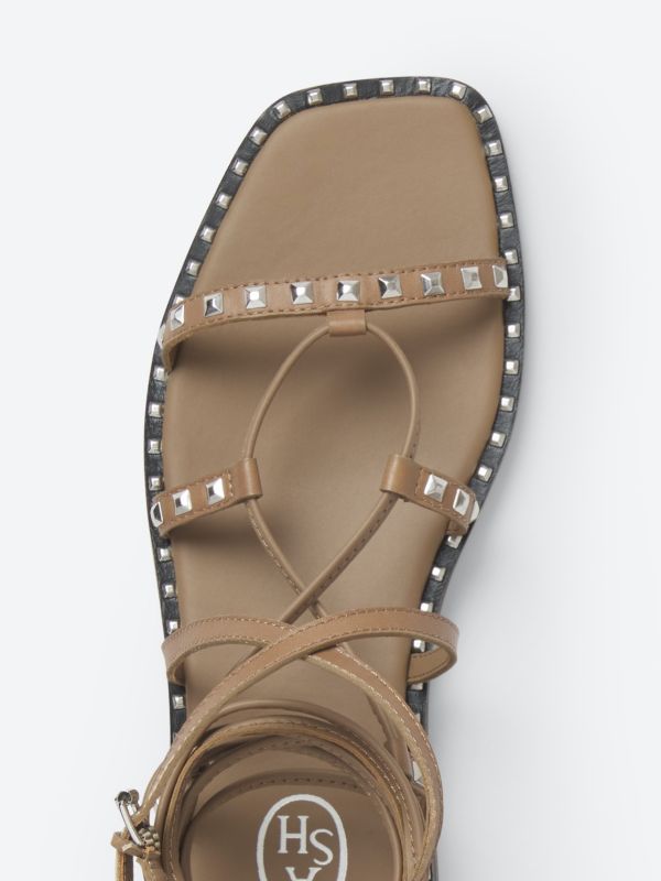 ASH Mauritius Studs Platte Sandalen Dames Fango | 479801KPN