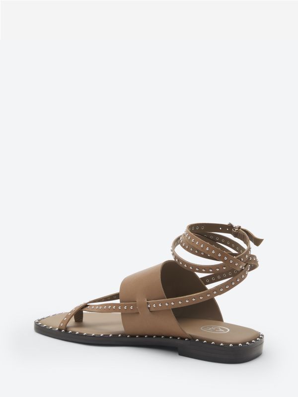 ASH Medusa Studs Platte Sandalen Dames Fango | 865290VNE